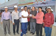 Male event Champion MD. Delwar Hossain receiving his Crest as the fastest man from Governor Dr. Atiur Rahman