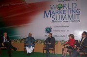 Governor Dr. Atiur Rahman speaks at the "World Marketing Summit" held in the on 3March, 2012. Hon´ble Finance Minister and other distinguish guests are also seen here