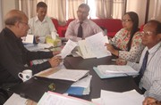 General Manager of SME & SPD Sukamal Sinha Choudhury in a meeting with the officers of commercial banks
