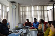 General Manager of SME & SPD Sukamal Sinha Choudhury in a meeting with the women entrepreneur of Jamalpur handicrafts association